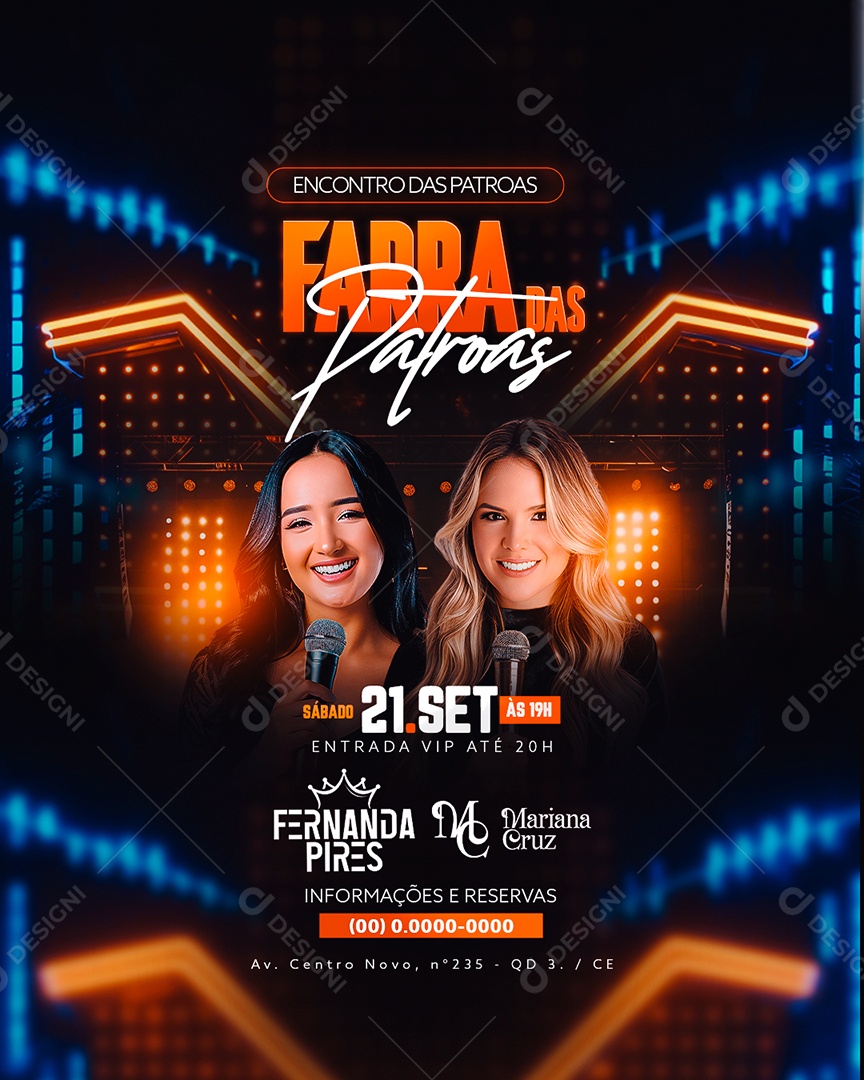 Flyer Farra de Patroas Social Media PSD Editable