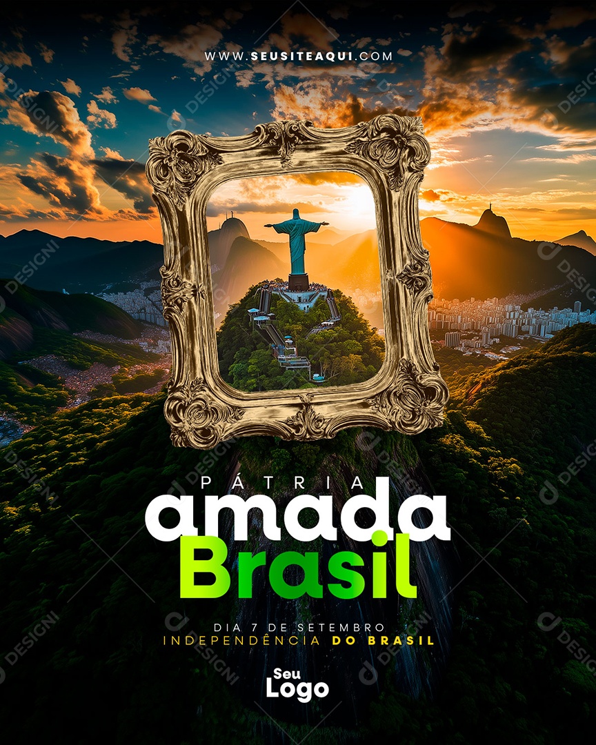 Dia da Independência do Brasil 07 de Setembro Pátria Amada Social Media PSD Editável