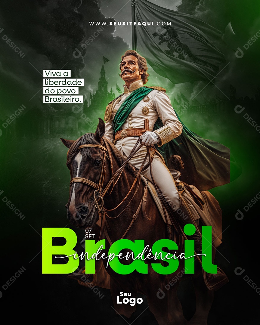 Dia da Independência do Brasil 07 de Setembro Viva a Liberdade Social Media PSD Editável