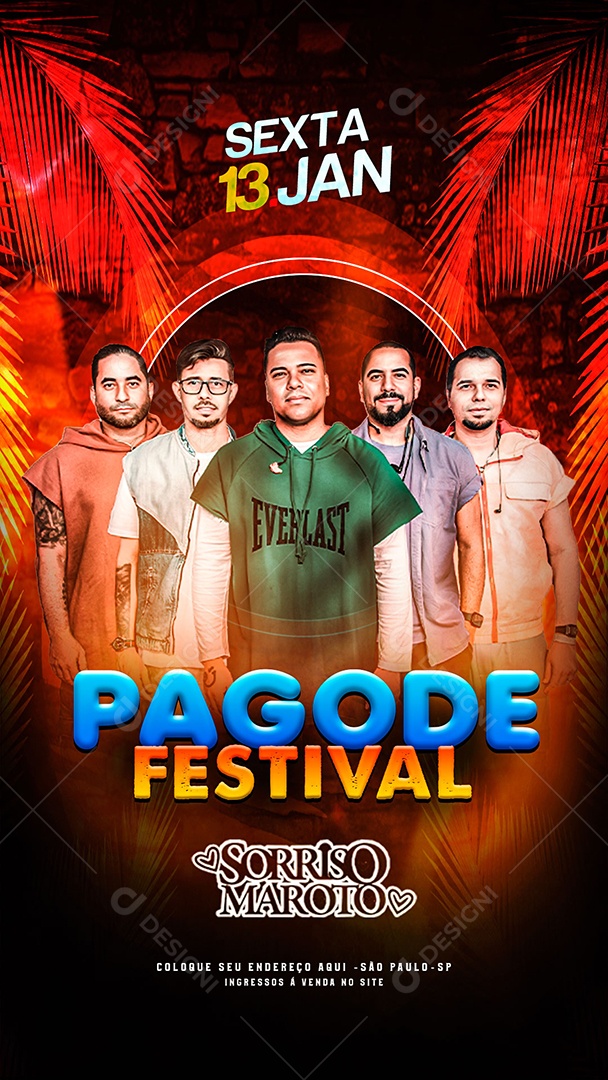 Flyer Pagode Sorriso Maroto Social Media PSD Editável