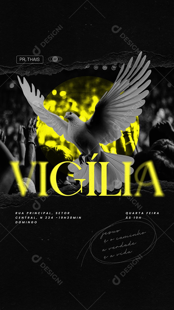 Story Vigília Quarta Feira as 19h Social Media PSD Editável