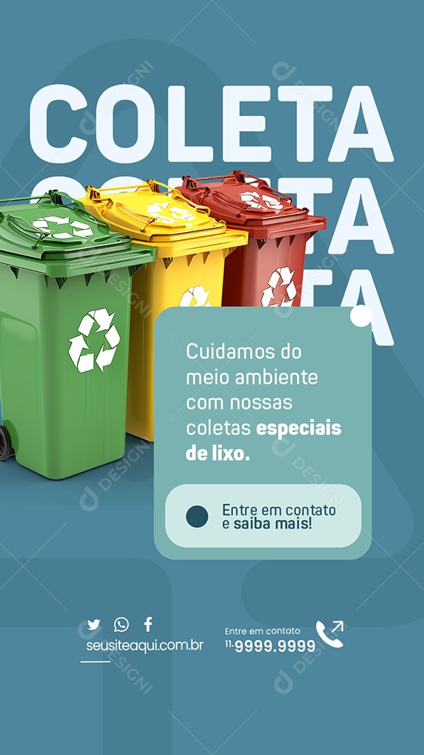 Story Coleta de Lixo Cuidamos do Meio Ambiente Social Media PSD Editável