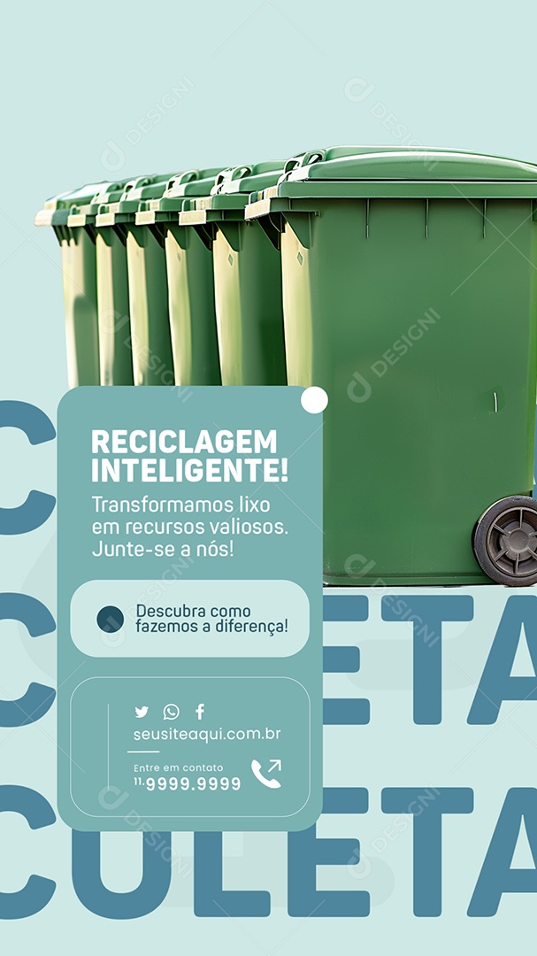Story Coleta de Lixo Reciclagem Inteligente Social Media PSD Editável