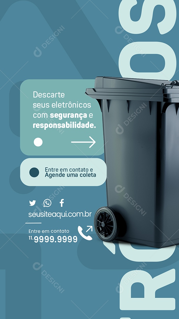 Story Coleta de Lixo Destarte Seguro seus Eletrônicos Social Media PSD Editável