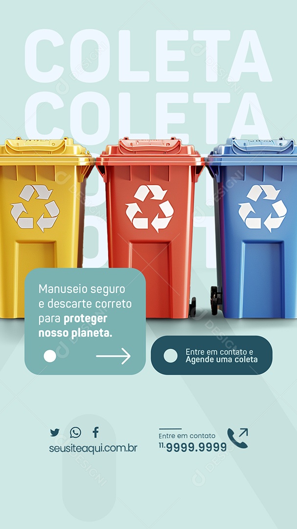 Story Coleta de Lixo Manuseio Seguro e Descarte Social Media PSD Editável