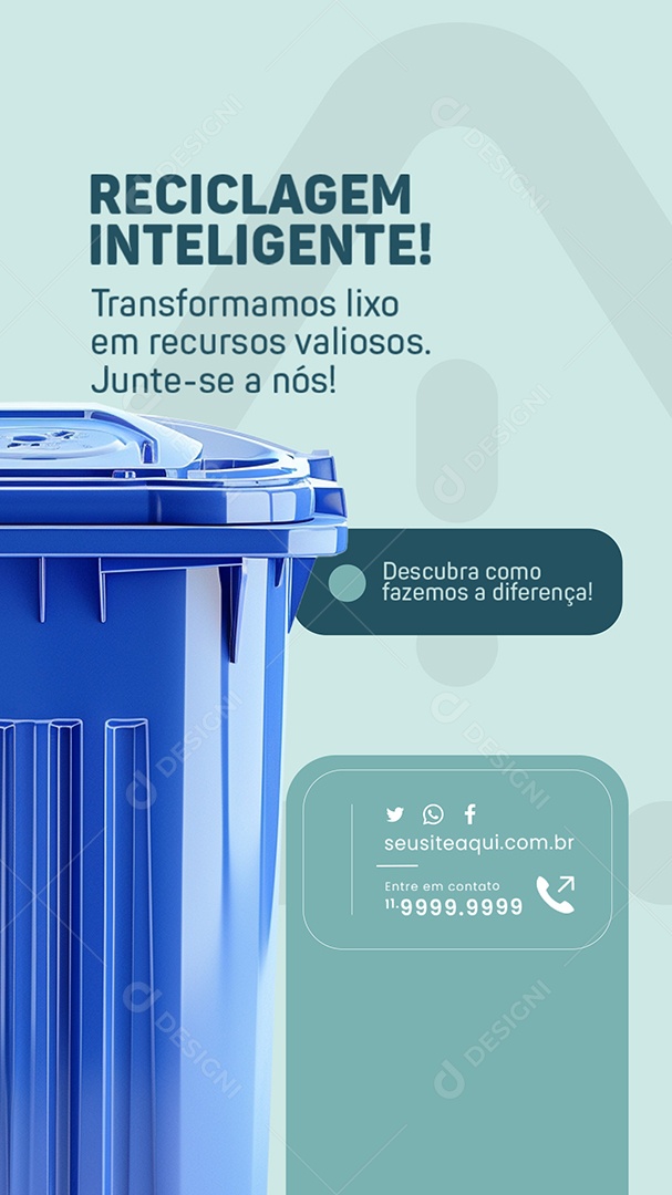 Story Coleta de Lixo Reciclagem Inteligente Social Media PSD Editável