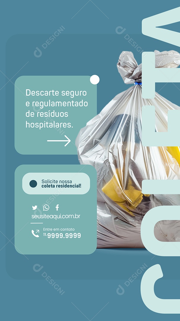 Story Coleta de Lixo Destarte Seguro Social Media PSD Editável