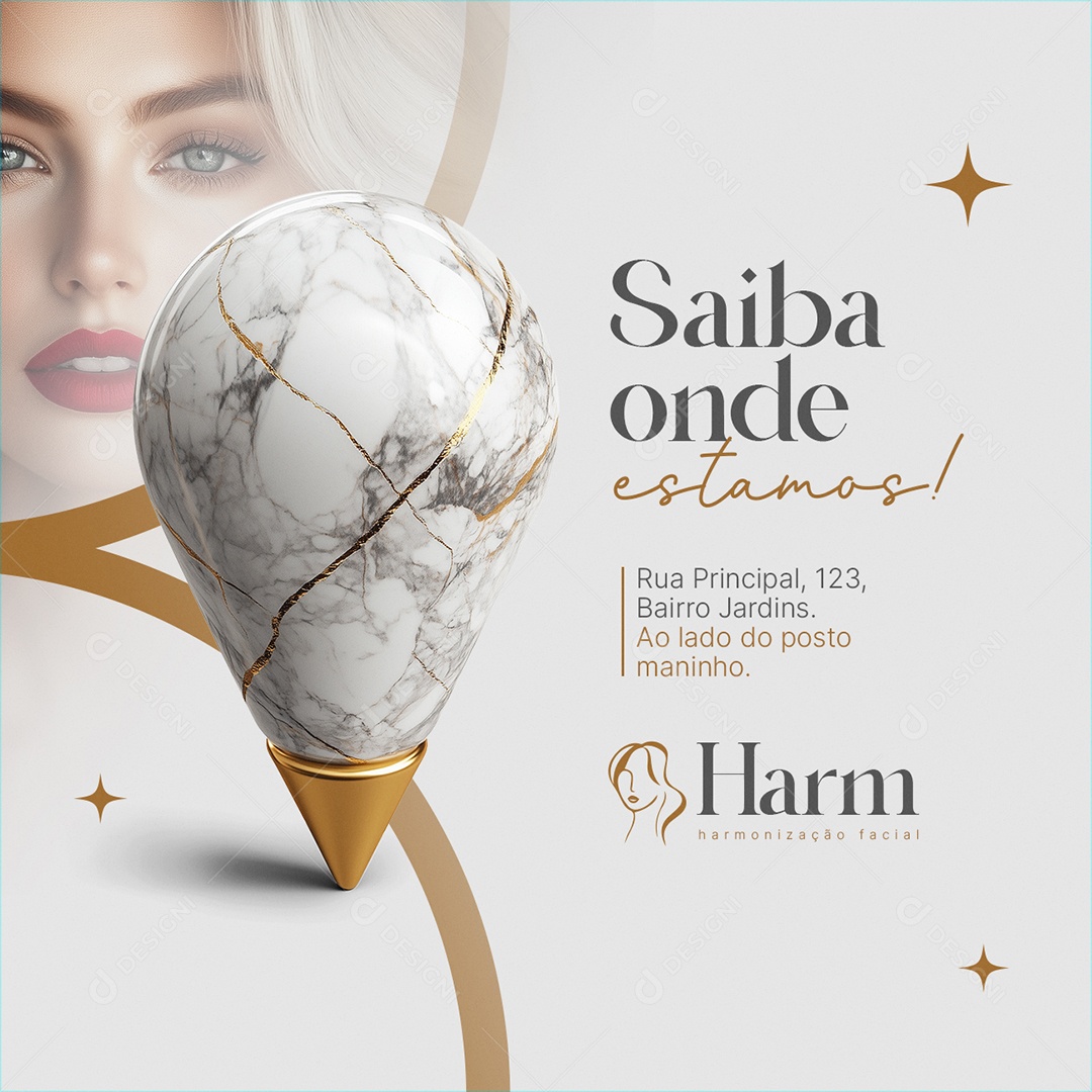 Localização Saiba Onde Estamos Clínica de Estética Social Media PSD Editável