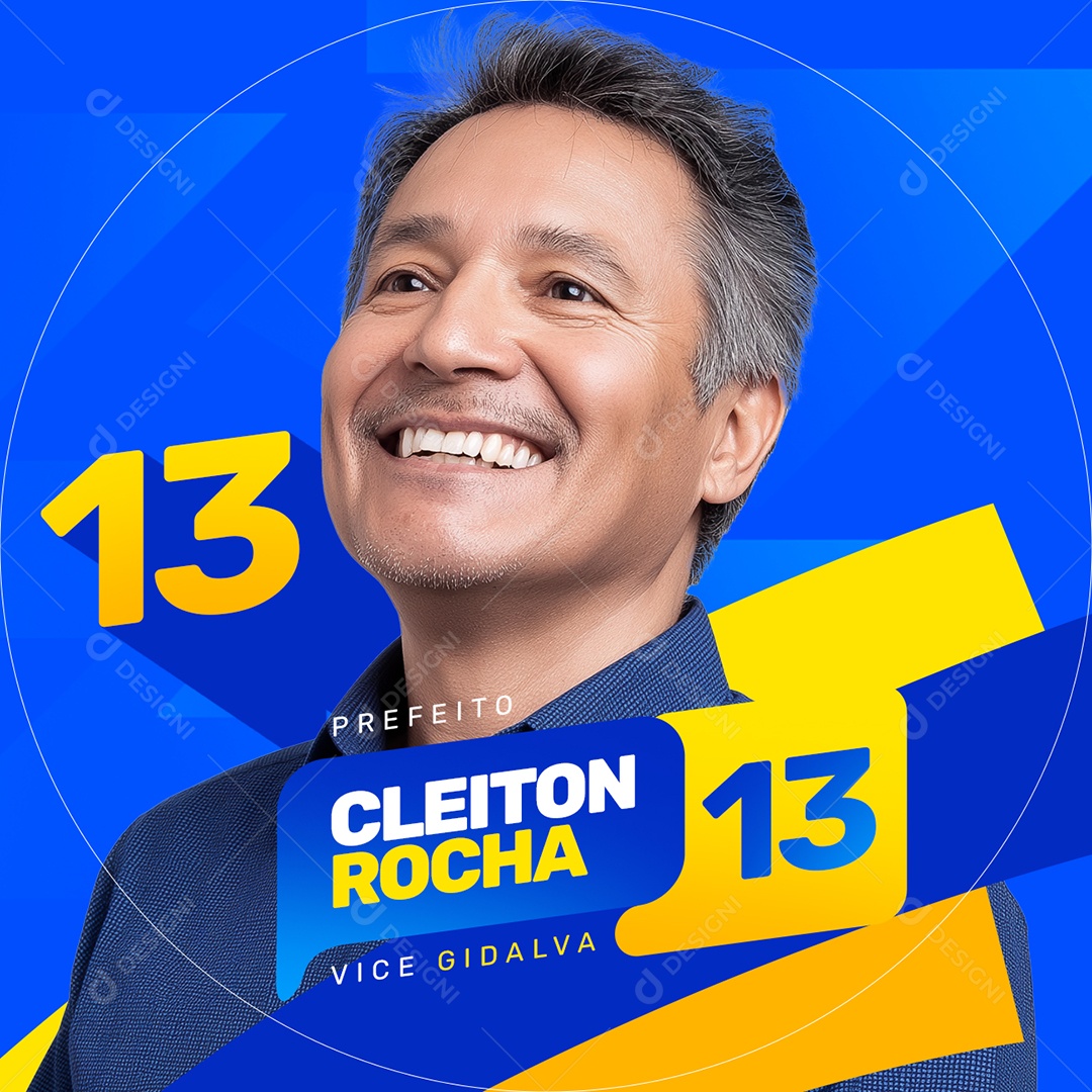 Política Eleição Perfil Prefeito Cleiton Rocha Vice Gidalva Social Media PSD Editável