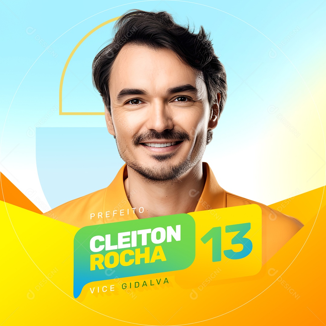 Política Eleição Perfil Prefeito Cleiton Rocha Vice Gidalva Social Media PSD Editável
