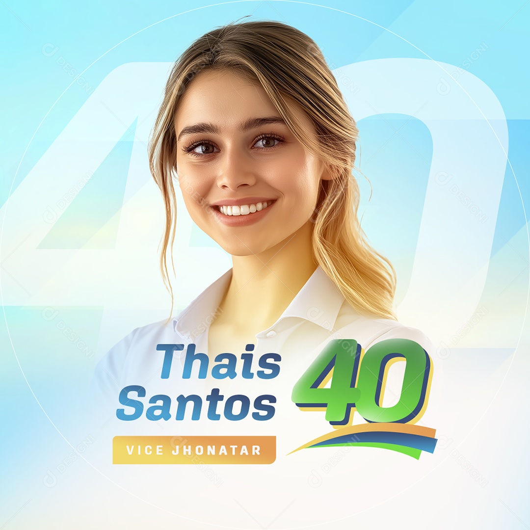 Política Eleição Perfil Prefeita Thais Santos Vice Jhonatar Social Media PSD Editável