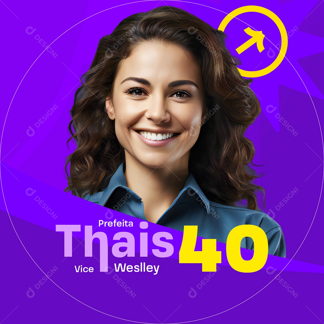 Política Eleição Perfil Prefeita Thais Vice Weslley Social Media PSD Editável