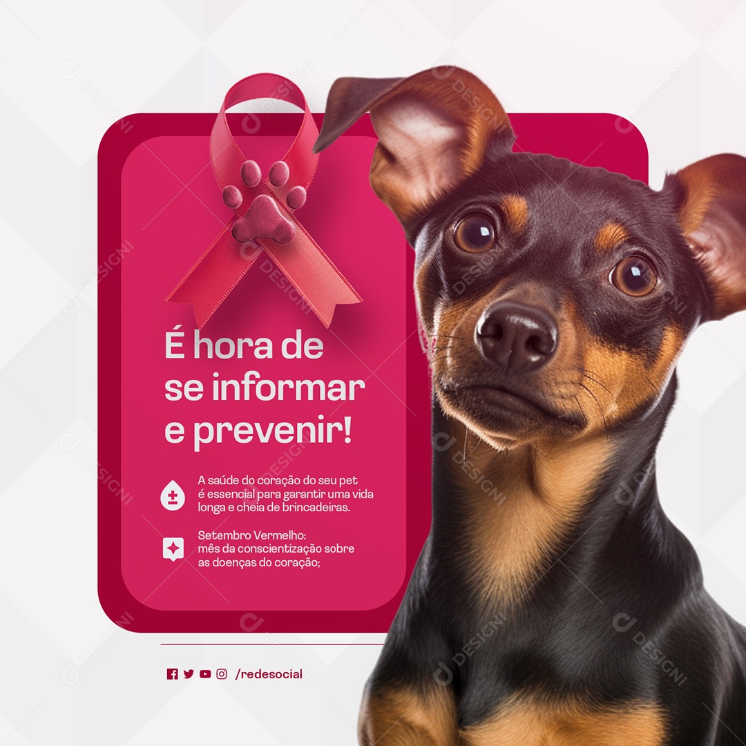 Setembro Vermelho é Hora de Se Informar e Prevenir Social Media PSD Editável