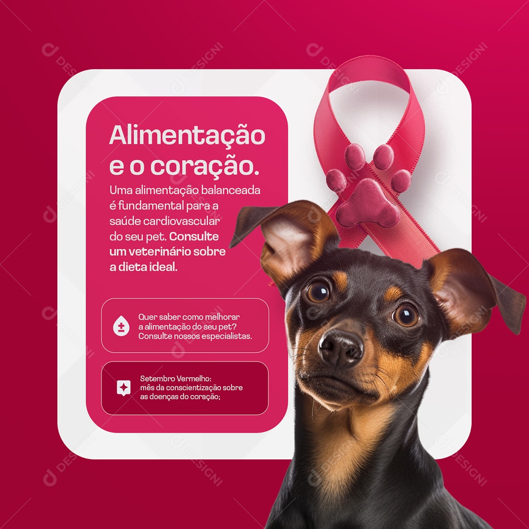 Setembro Vermelho Alimentação e o Coração Social Media PSD Editável