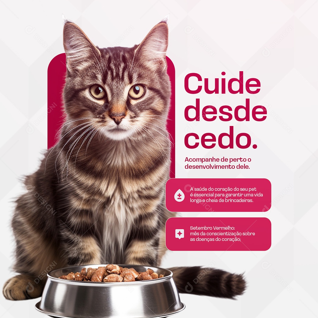 Setembro Vermelho Cuide Desde Cedo Social Media PSD Editável