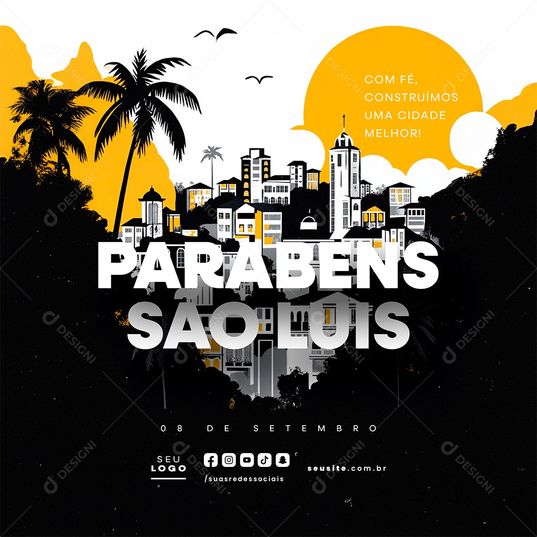 Aniversario de São Luis 08 de Setembro Social Media PSD Editável