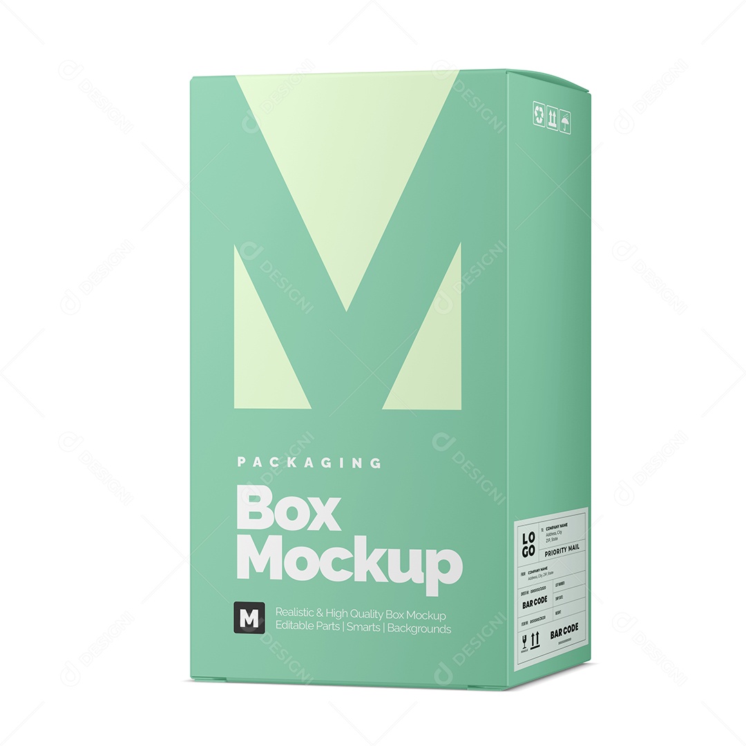 Caixa de Papel Mockup PSD Editável