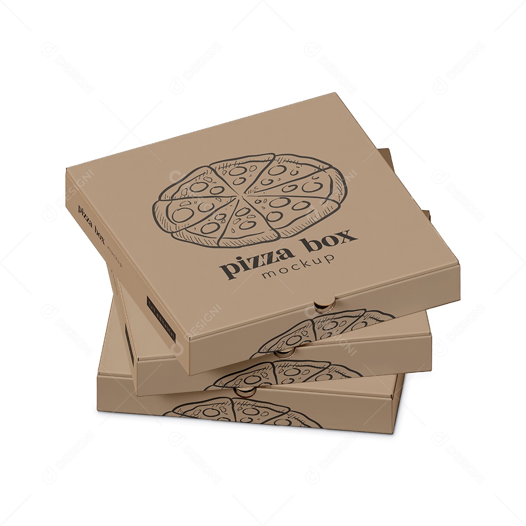 Caixa de Pizza Mockup PSD Editável