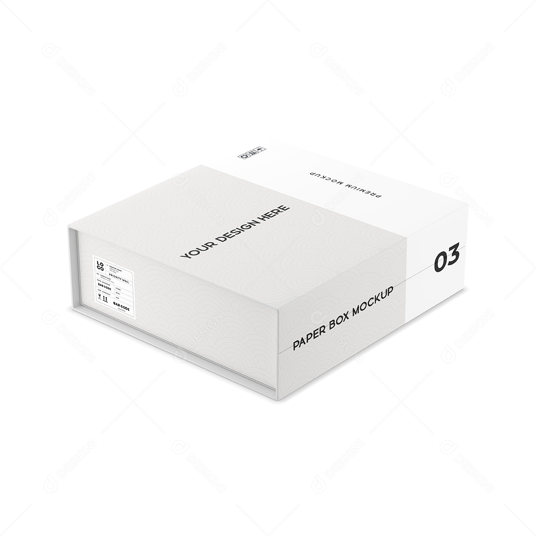 Caixa de Papelão Mockup PSD Editável