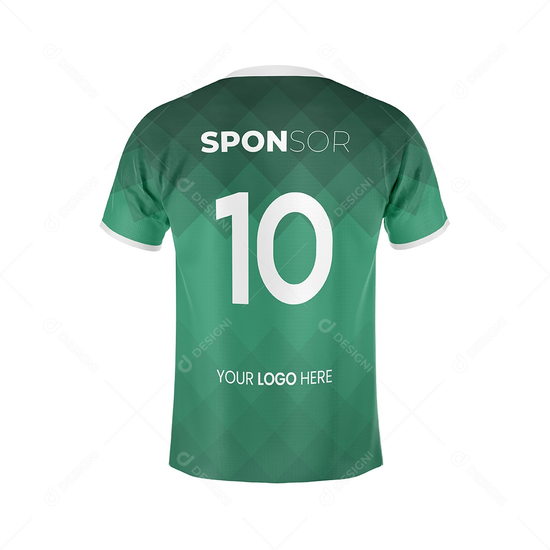 Camiseta de Futebol Vista de Costas Mockup PSD Editável