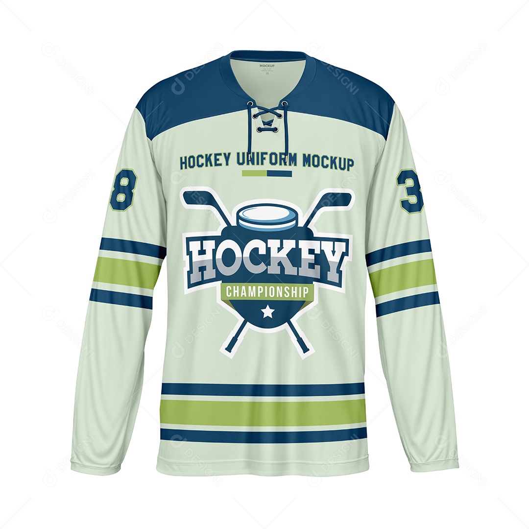 Camiseta de Uniforme de Hockey Mockup PSD Editável