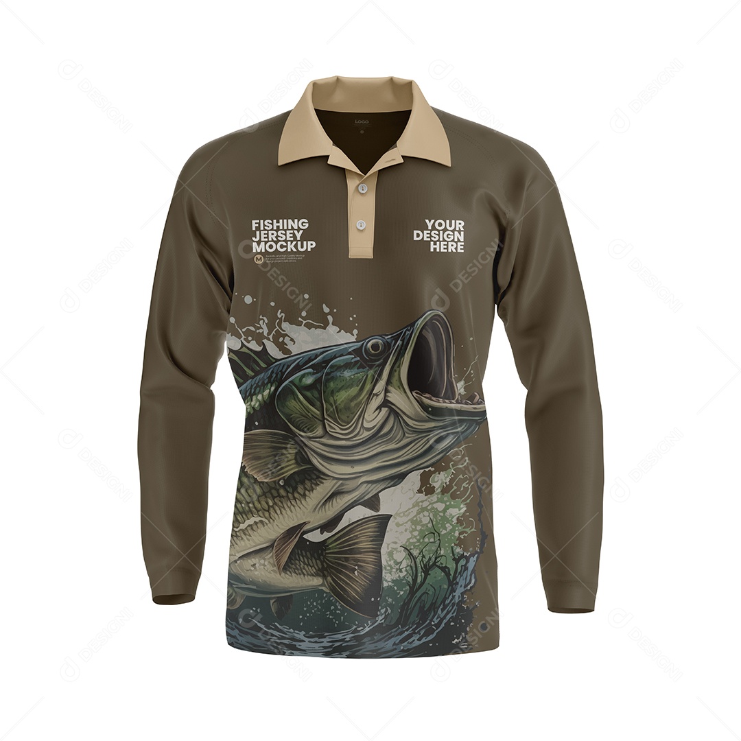 Camisa de Pesca Mockup PSD Editável