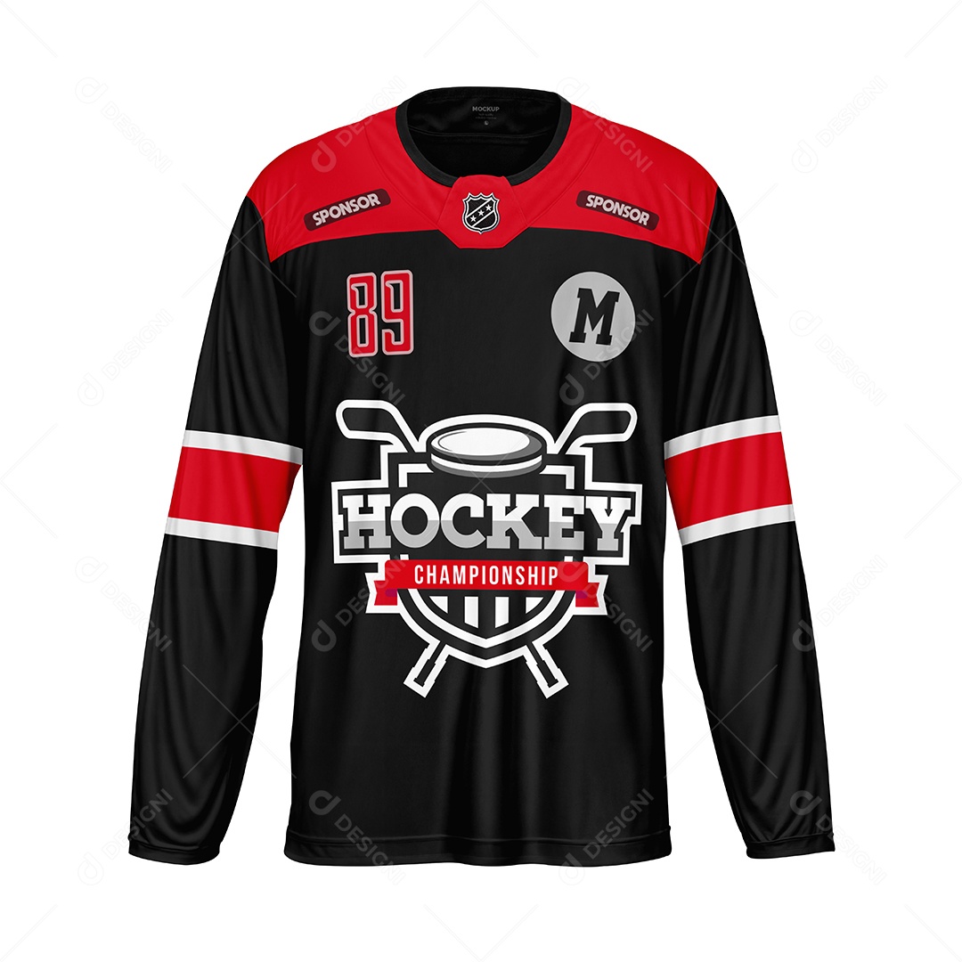 Camiseta de Uniforme de Hockey Mockup PSD Editável
