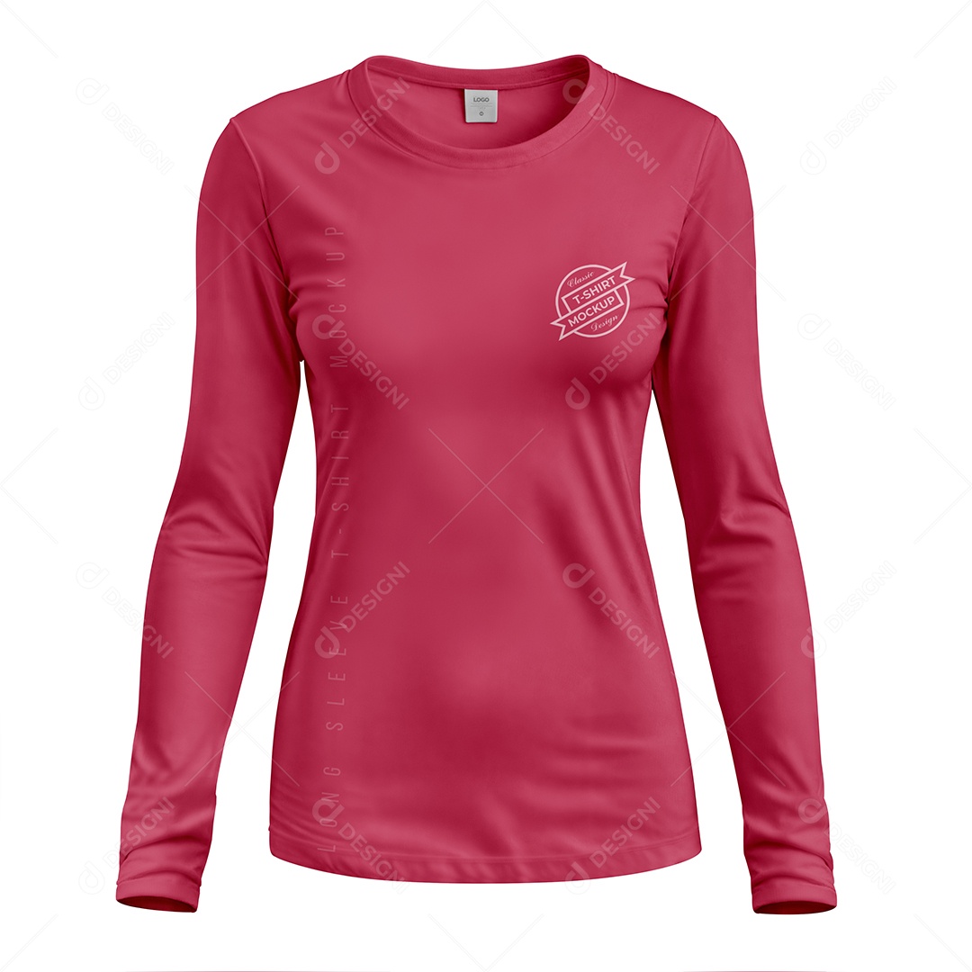 Modelo de Camisa Manga Longa Feminina Mockup PSD