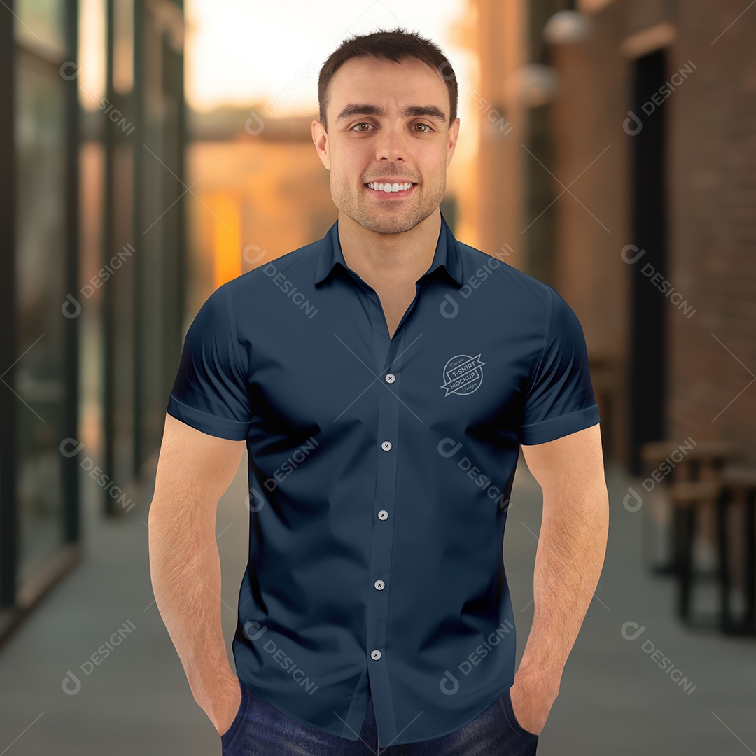 Modelo de Camiseta Mockup PSD Editável