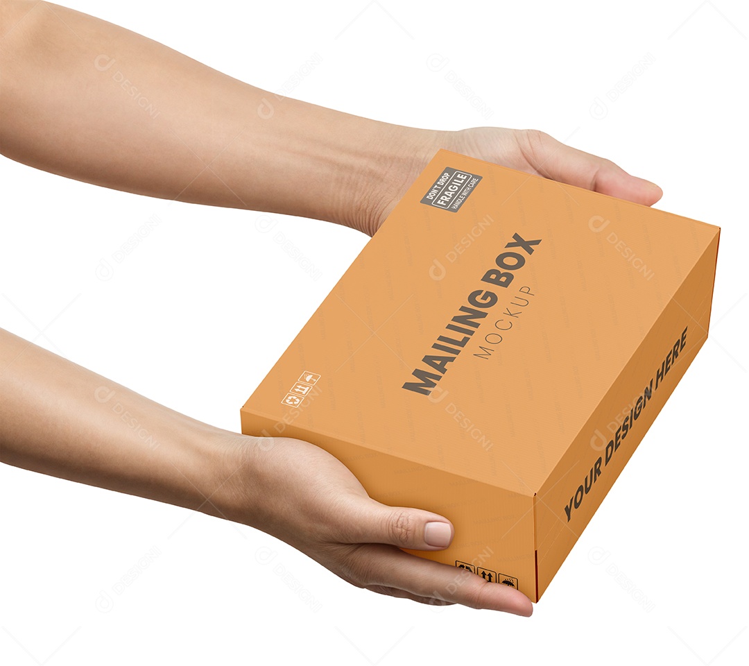 Caixa de Papelão Mockup PSD Editável