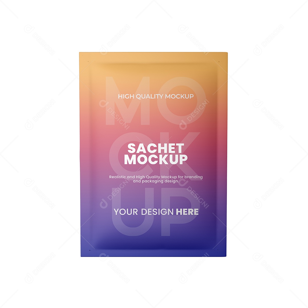Embalagem de Sachê Mockup PSD Editável