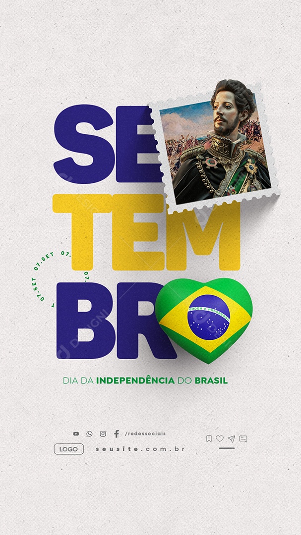 Story Social Media Dia da Independência do Brasil 07 de Setembro PSD Editável