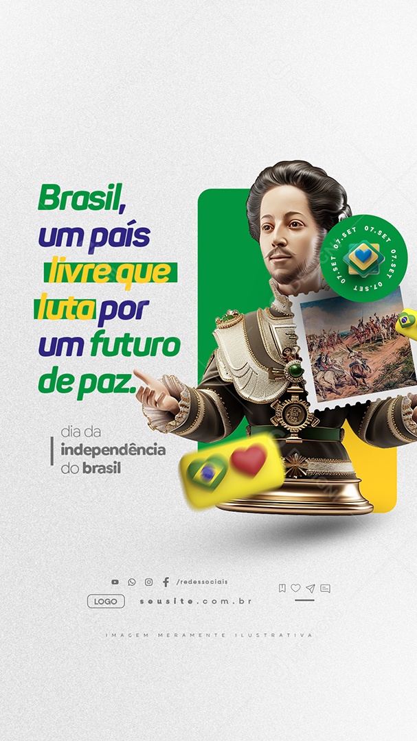 Story Dia da Independência do Brasil 07 de Setembro Social Media PSD Editável