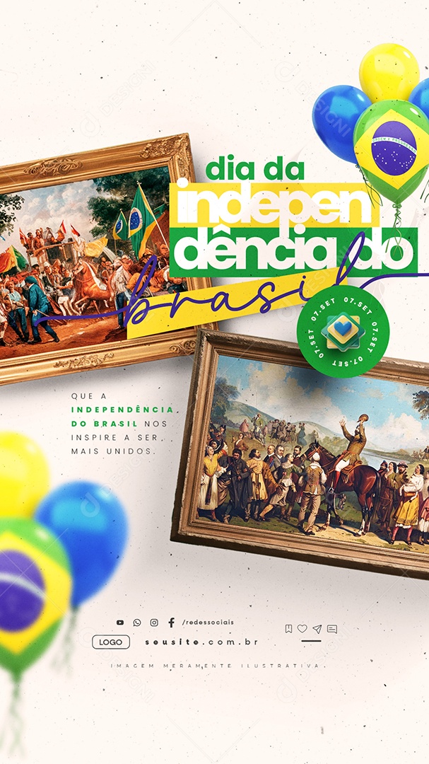 Story Dia da Independência do Brasil 07 de Setembro Social Media PSD Editável