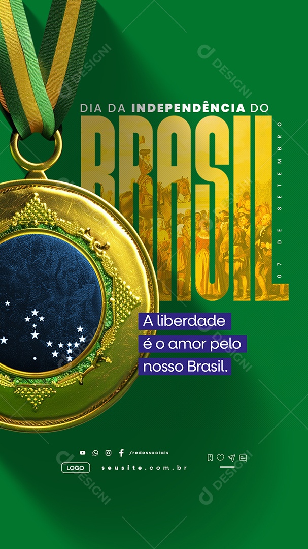 Story Dia da Independência do Brasil 07 de Setembro Social Media PSD Editável