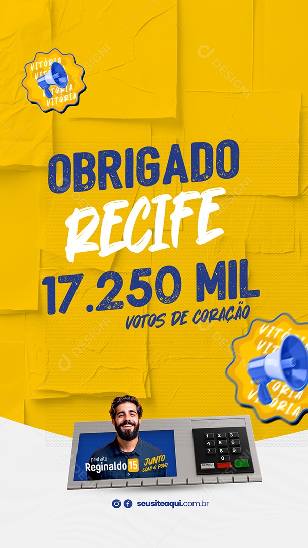 Story Política Obrigado Recife Social Media PSD Editável