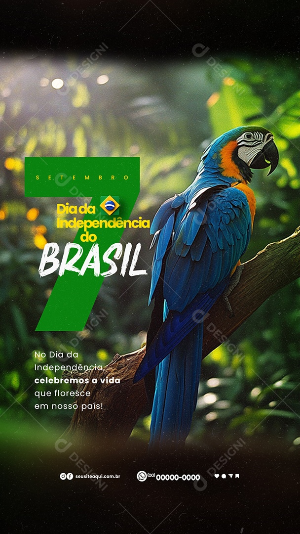 Story Dia da Independência do Brasil 07 de Setembro nosso Verde Amarelo Social Media PSD Editável