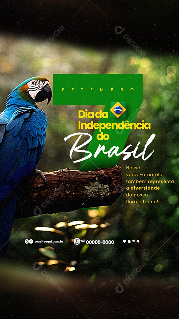 Story Dia da Independência do Brasil 07 de Setembro nosso Verde Amarelo Social Media PSD Editável
