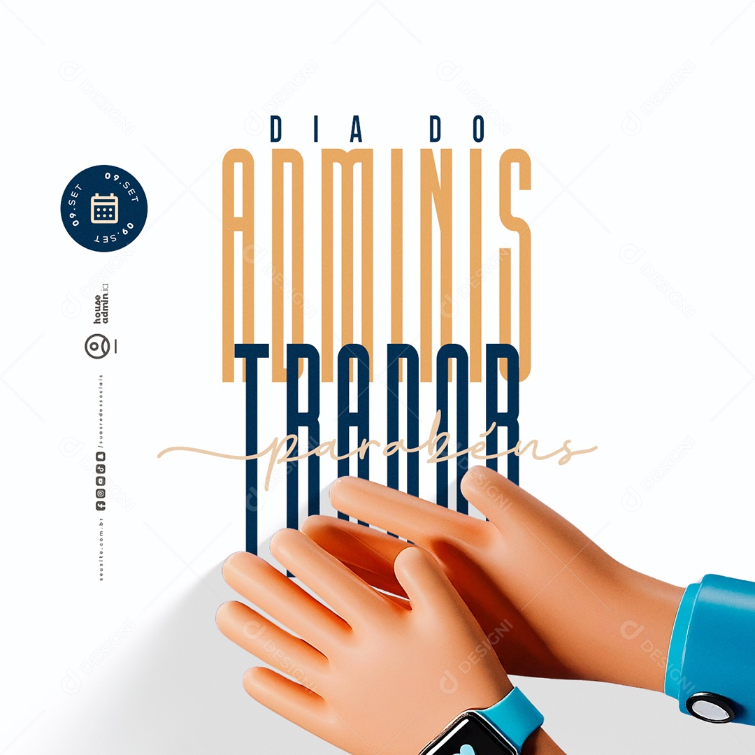 Dia Do Administrador 09 de Setembro Parabéns Social Media PSD Editável