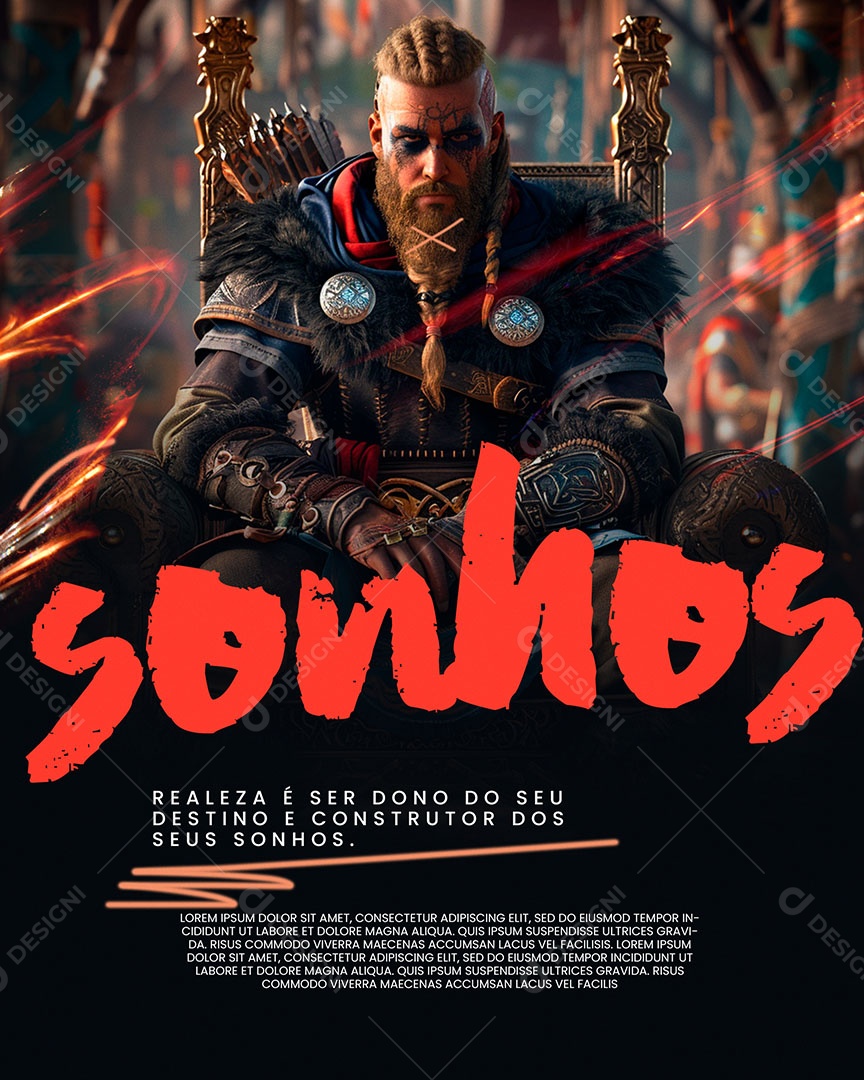 Frase Motivacional Sonhos Social Media PSD Editável