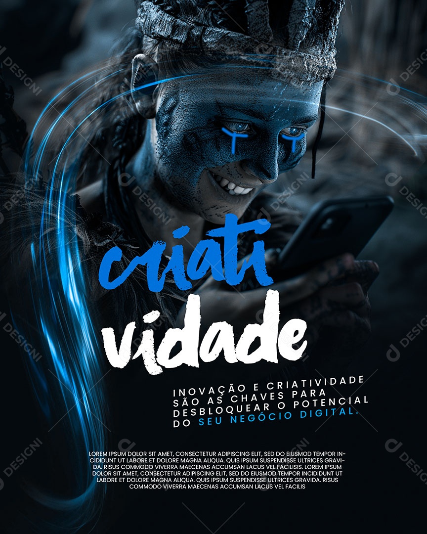 Frase Motivacional Criatividade Social Media PSD Editável