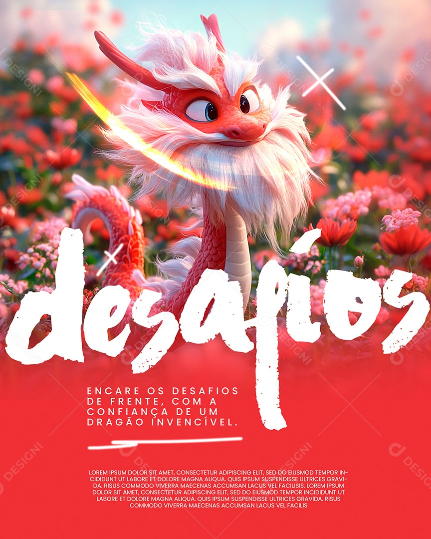 Frase Motivacional Desfíos Social Media PSD Editável