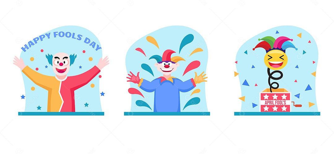 Ilustração do Dia da Mentira 01 de Abril Vetor EPS