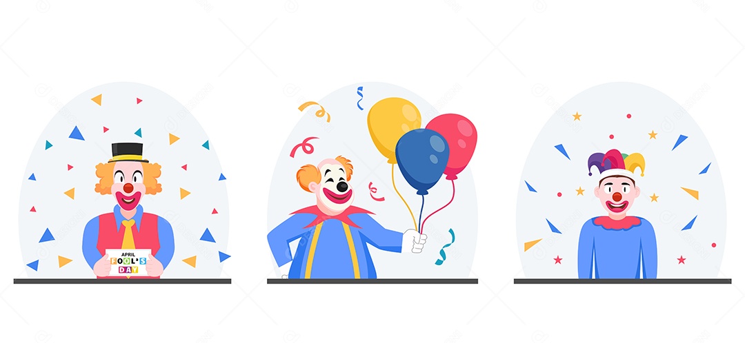 Ilustração do Dia da Mentira 01 de Abril Vetor EPS