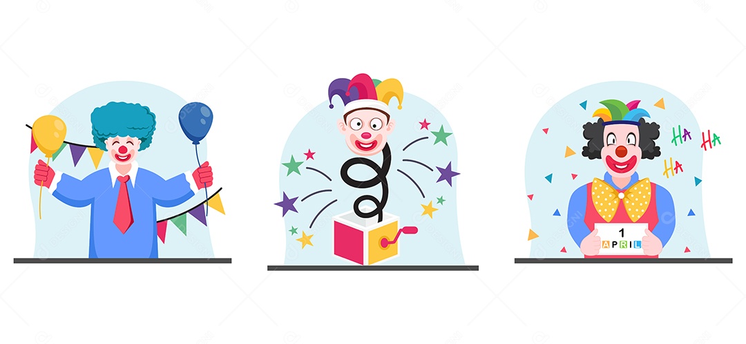 Ilustração do Dia da Mentira 01 de Abril Vetor EPS