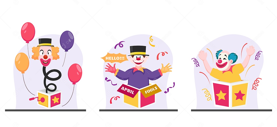 Ilustração do Dia da Mentira 01 de Abril Vetor EPS