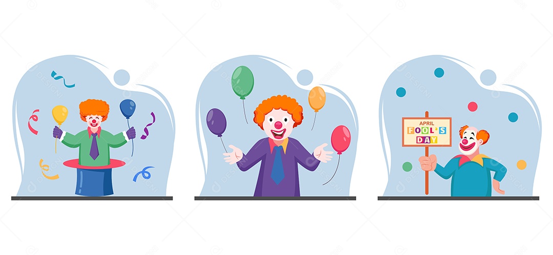 Ilustração do Dia da Mentira 01 de Abril Vetor EPS