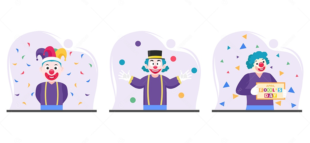 Ilustração do Dia da Mentira 01 de Abril Vetor EPS