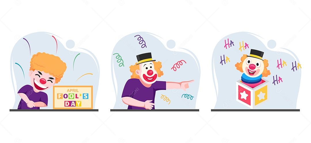 Ilustração do Dia da Mentira 01 de Abril Vetor EPS