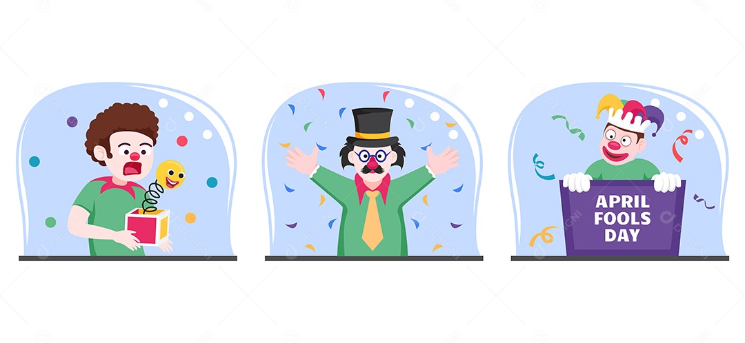 Ilustração do Dia da Mentira 01 de Abril Vetor EPS